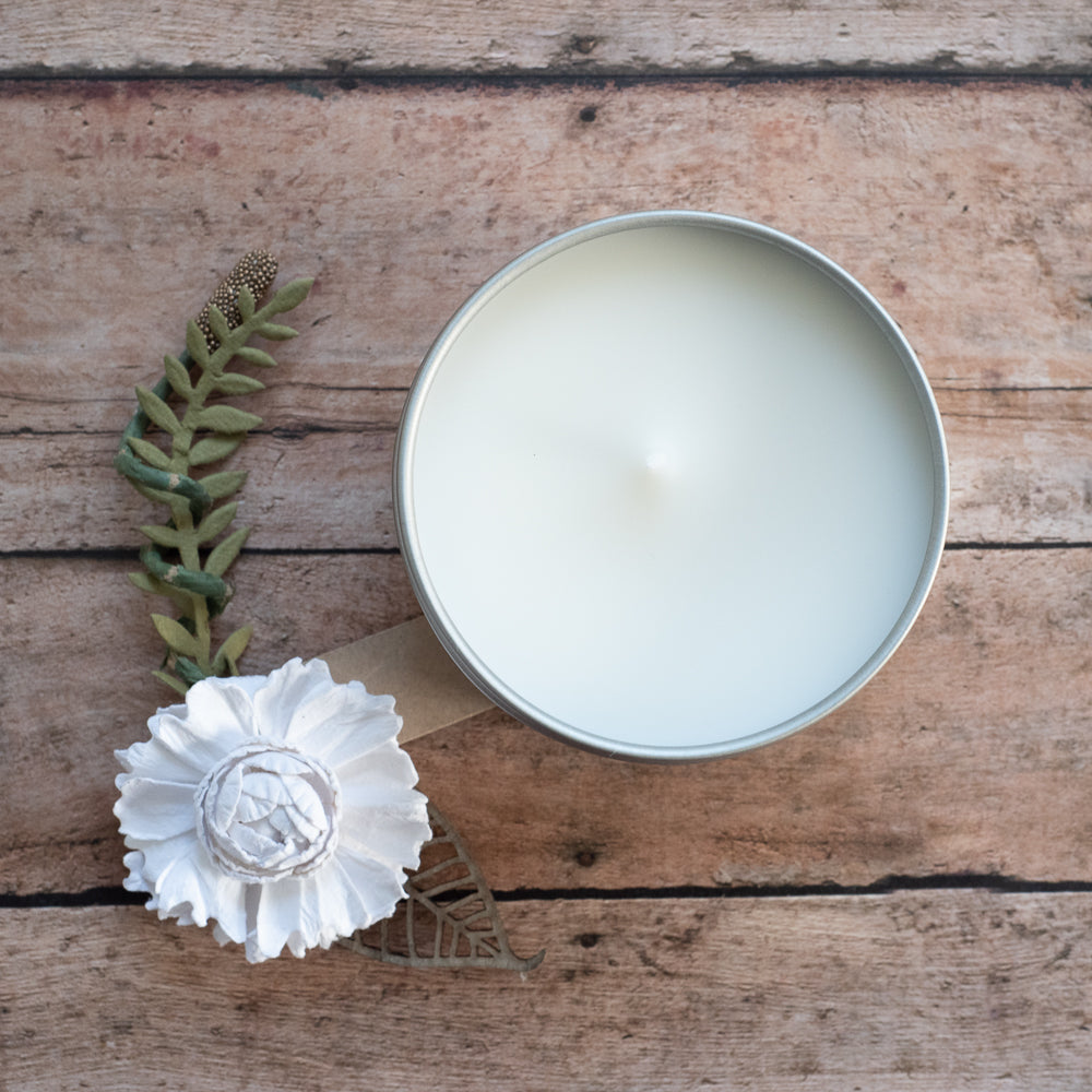Summer Special:  11 ounce Soy poured in to a White Glass with lid and your choice of Scent!