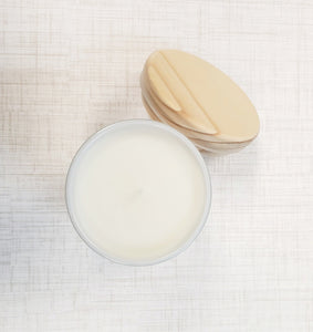 11 ounce - 12/ Wholesale units in White with a wood lid/ Pick 12/$12.60